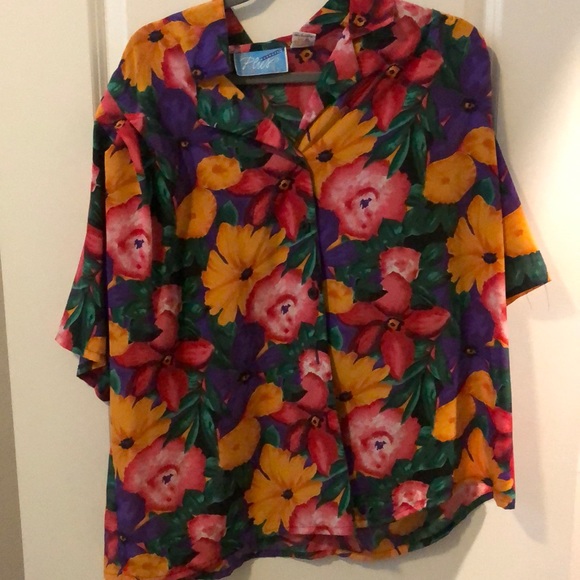 Vintage floral button up short sleeve - Picture 1 of 1